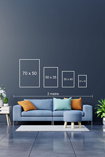 huhuli Ahşap Siyah Çerçeveli 3 Parça Set Tablo huhu242