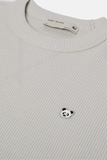 WWF Market Panda Waffle Sweatshirt - Light Gray