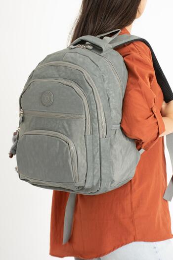 571 Collections Çanta Unisex Gray Ultra Light Medium Size Backpack - Model: 571-3C