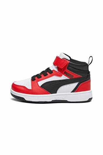 Puma Rebound V6 Mid AC+ PS Çocuk Ayakkabı 39383203 kırmızı Beyaz