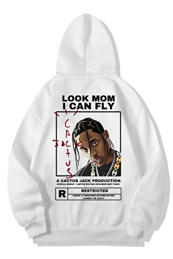 Relax family xf Ανδρικό φούτερ με κουκούλα Cactus Print Λευκό Χρώμα