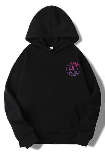 Relax family xf Ανδρικό φούτερ με κουκούλα Paris Back Print Μαύρο