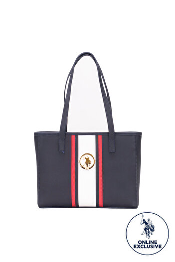 U.S. Polo Assn. Geanta de umar dama bleumarin-alb-rosu Us8029 - exclusiv online