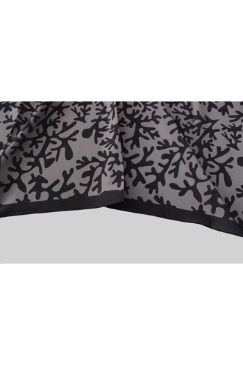 QUM İPEK Φουλάρι με μοτίβο Anthracite Moss Crepe