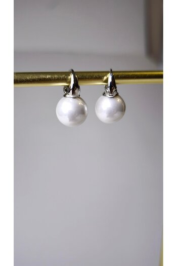VOBEEYKU Big Ball Dangle Pearl Earrings