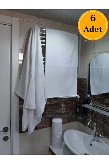 Mef Collection Hotel Bath Towel Large Size White 90X145 cm 6 Pieces