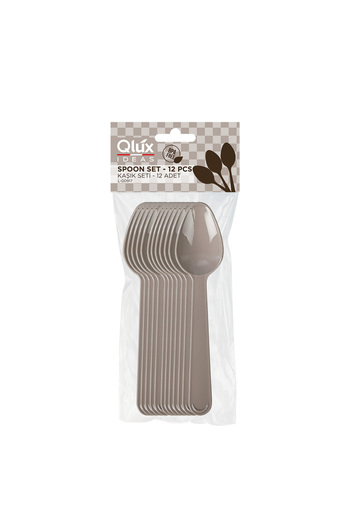 QLUX IDEAS Pack of 12 Bpa Free Plastic Spoons - Camping, Picnic, and School Party Invitations