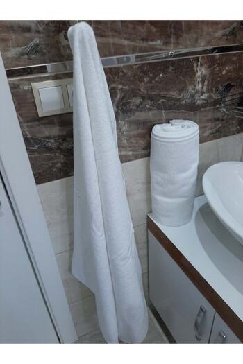 Mef Collection Hotel Bath Towel Large Size White 90X145 cm 6 Pieces