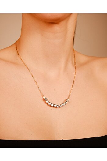Lekka Design Zircon Stone Stylish Jewelry Evening Dress Anti-Tarnish Steel Women's Necklace