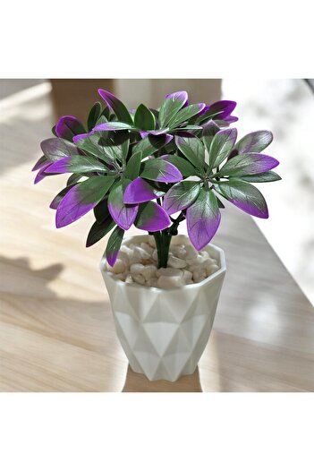 Lilac Home Изкуствена цвете Бял диамант в саксия Зелено-лилаво Flora Vita "Цветето на живота"