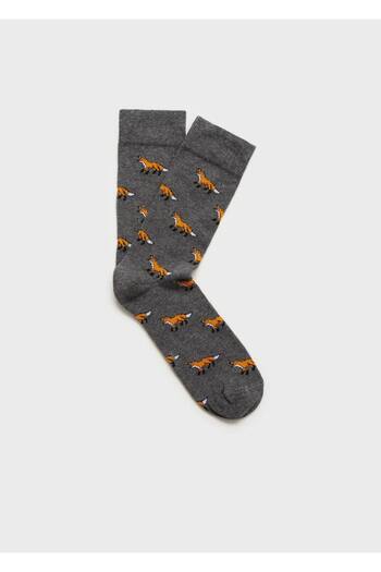 MANGO Man Animal patterned cotton socks