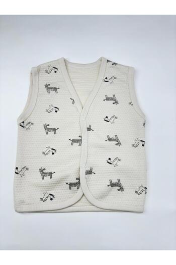 EM&FA TEKSTİL Zebra Patterned 100% Cotton Children's Vest