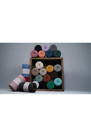 Makromecity Premium Koton Pamuk Makrome Ipi Sarı 200 gr 150 Metre 2mm Cotton Zincir Makrome Çanta Ipi Supla Ipi