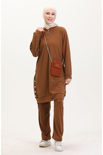 sefamerve Taba Astana Fabric Tunic and Trousers Set of Two 0552-01