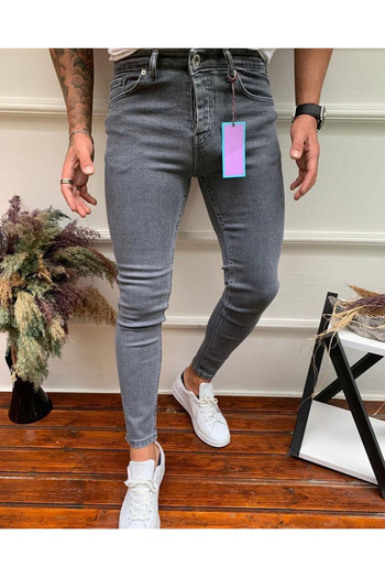 çerme Men's Straight Dark Gray Italian Cut Jeans