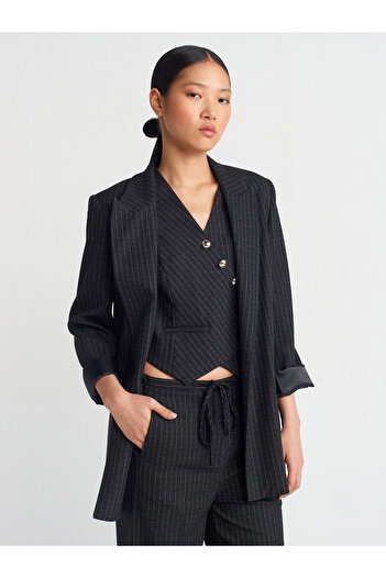 Dilvin 60758 Blazer deschis-negru