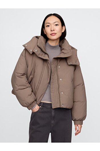 GAP Kadın Kahverengi Crop Puffer Mont