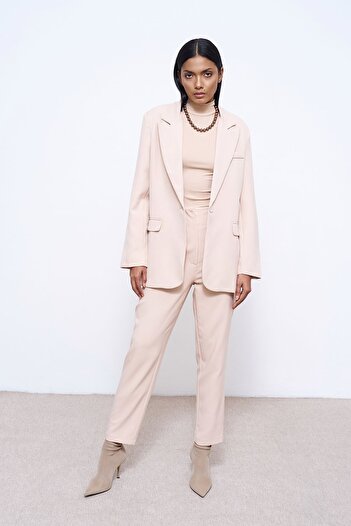 Quzu Beige Blazer Jacket