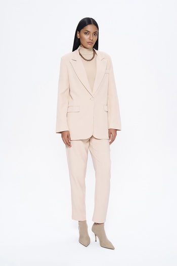 Quzu Beige Blazer Jacket