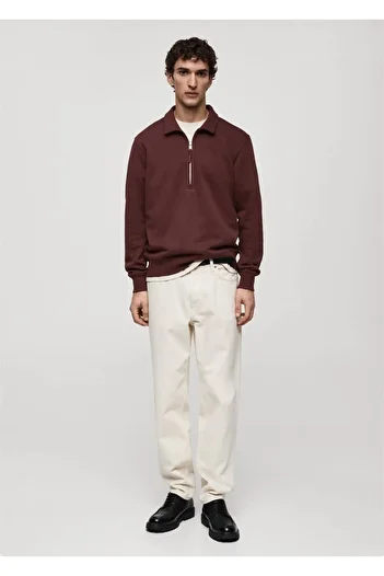 MANGO Man Regular Fit Cotton Polo Sweatshirt