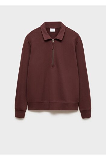 MANGO Man Regular kesim pamuklu polo sweatshirt