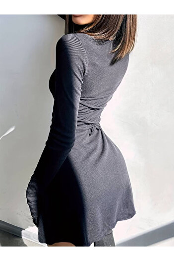 buğrahayalin    Women's Long Sleeve Crew Neck Short Camisole Dress