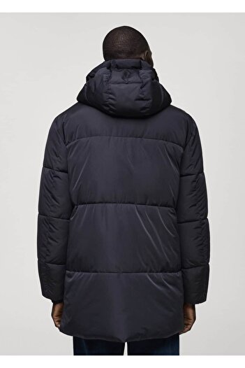 MANGO Man Kapitone su geçirmez kapüşonlu anorak