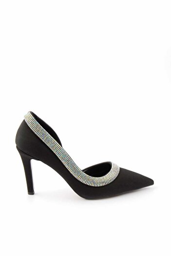 Bambi Matte Black Satin Women's Evening Dress Shoes01231317138