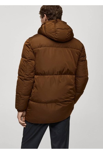 MANGO Man Καπιτονέ αδιάβροχο anorak με κουκούλα