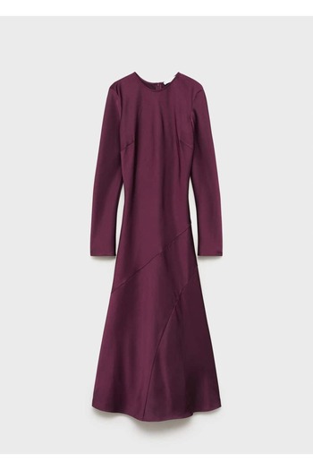 MANGO Woman Dikiş detaylı saten elbise