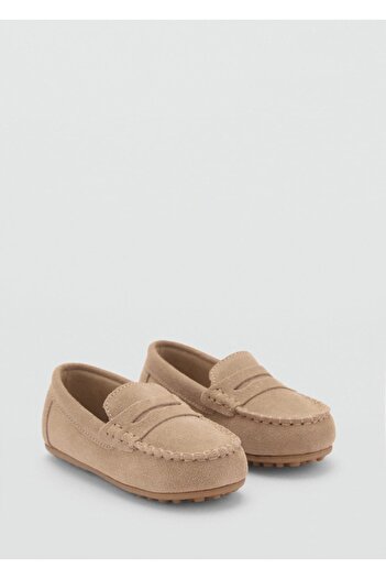 MANGO Baby Παπούτσια loafer από δέρμα σουέτ