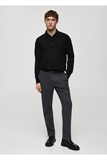 MANGO Man Πουλόβερ πόλο από 100% μαλλί Merino