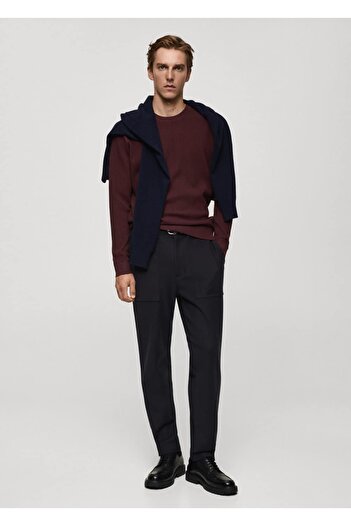 MANGO Man Thin Knitwear Ribbed Cotton Sweater