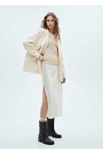 MANGO Woman Square End Leather Ankle Boots