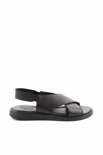 Bambi Black Leather Women's Sandals K05906413103