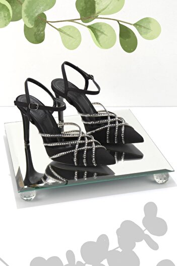 Bambi Matte Black Satin Women's Evening Dress Shoes01209102038