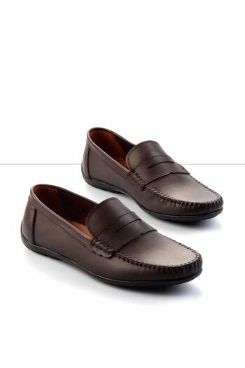 Bambi Καφέ Δερμάτινα Ανδρικά Παπούτσια Loafer E 01439100203