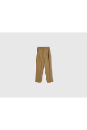 United Colors of Benetton Women's Brown Polyviscose Comfortable Fit Belted Pants