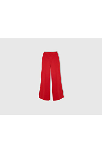 United Colors of Benetton Women's Red Slit Trousers