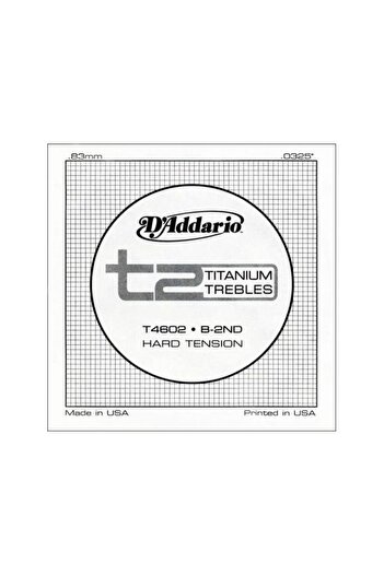 Daddario T4602 Classical Guitar Single String,T2 Series,Titanium Trebles,Classical Guitar Single String T2 Tıtanıum .