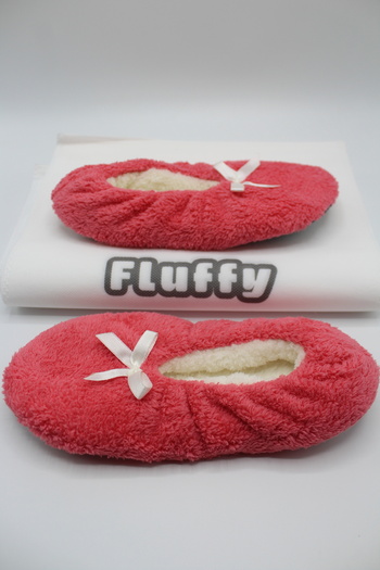 fluffy Booties Γυναικείες παντόφλες - Πτυσσόμενη τσάντα, φορητά παπούτσια για το σπίτι, αντιολισθητική σόλα χωρίς ήχο