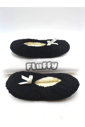 fluffy Papuci pentru femei - Geantă pliabilă, pantofi portabili pentru acasă, talpă anti-alunecare fără sunet