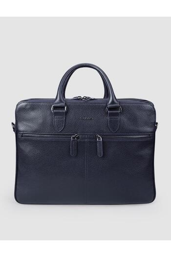 Cabani 100% Genuine Leather Navy Blue Shoulder Strap Briefcase