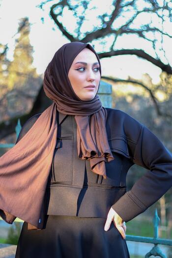 SAYRA Shawl Women's Brown Single Jersey Combed Cotton Shawl Syr003