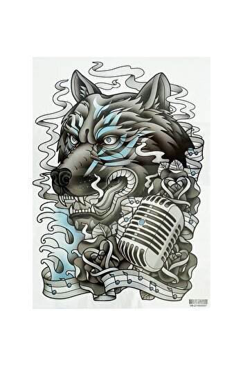 TAKIŞTIR Geçici Kaplan Modelli Sırt Dövme Tattoo