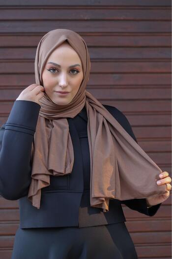 SAYRA Shawl Women's Light Brown Single Jersey Combed Cotton Shawl Syr003