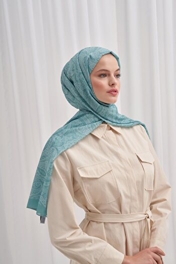 carell Nilla Cotton Shawl - Ocean Nile Green