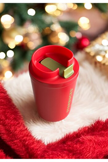 Starbucks ® Paslanmaz Çelik Termos Bardak - Kırmızı - 355 ml -