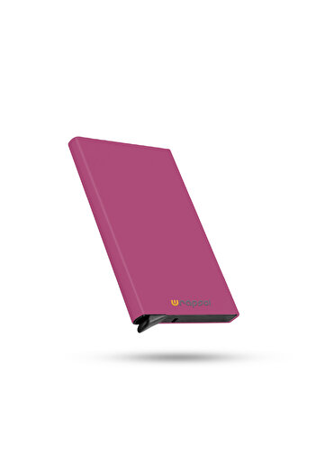 Wrapsol Pink Color Mechanism Card Holder - Rfid Protected Aluminum Automatic Mechanism Credit Card Holder