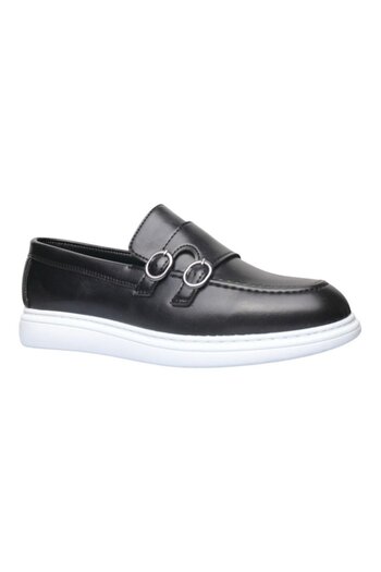 Liger Ανδρική σόλα Orthopedic Gel Comfort Buckle Casual Παπούτσια ΜΑΥΡΟ - ΛΕΥΚΟ
